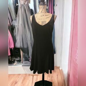 Victoria's Secret Vintage Black Velour Slip Dress Size S